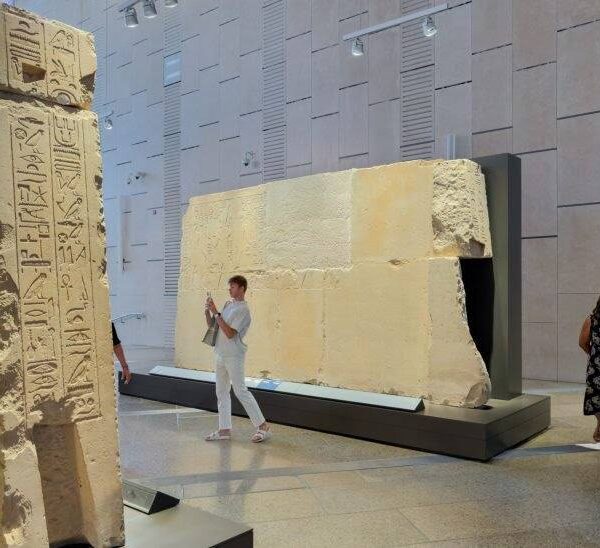 Entrance of the Grand Egyptian Museum during the Grand Egyptian Museum and Giza Pyramids tour
