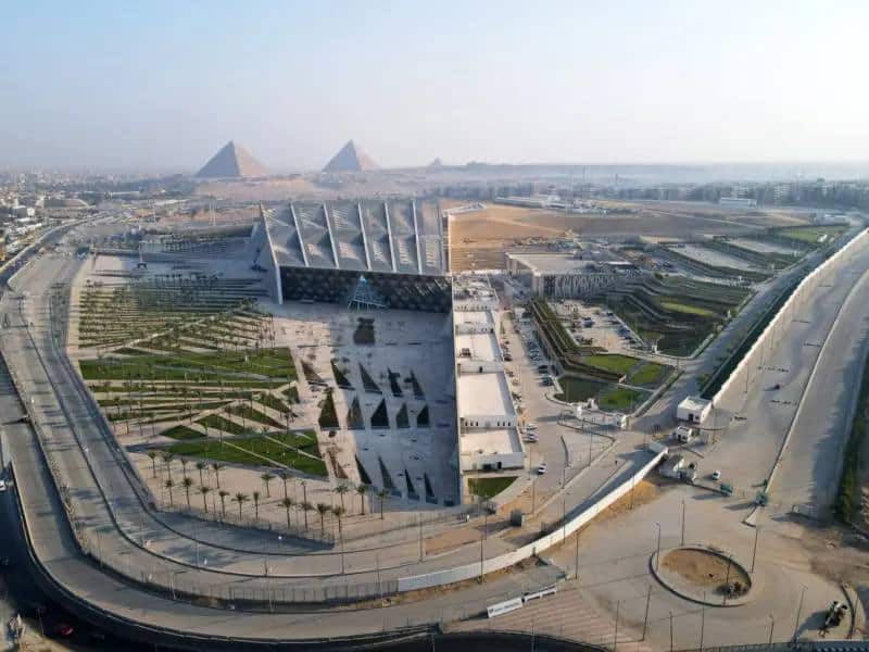 Entrance of the Grand Egyptian Museum during the Grand Egyptian Museum and Giza Pyramids tour