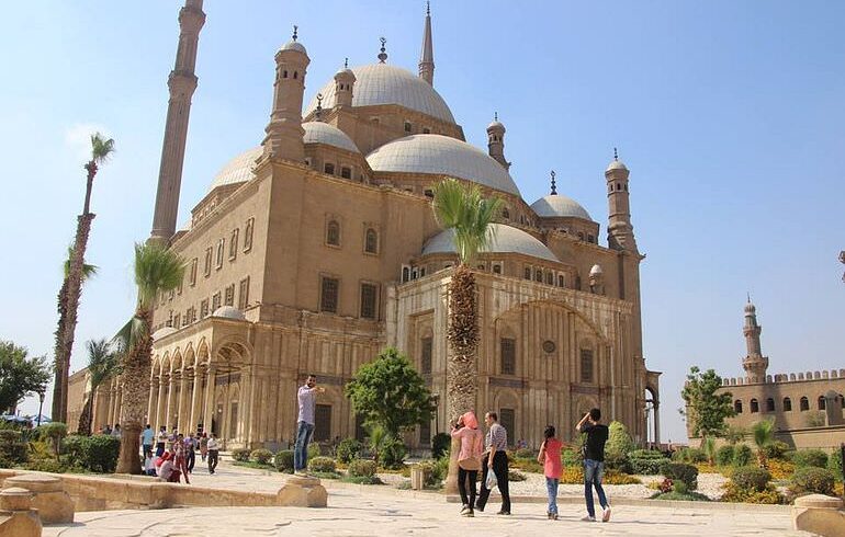 Full-day Cairo tour visiting the Egyptian Museum, Citadel, Mohamed Ali Mosque, NMEC, and Khan El Khalili Bazaar.