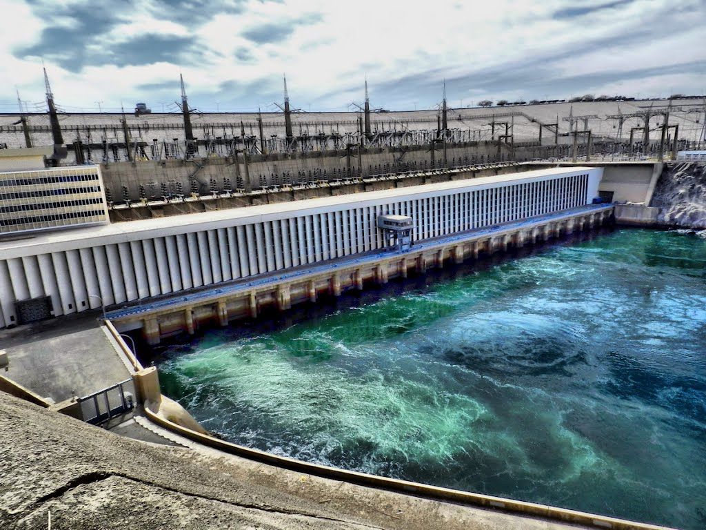 The Aswan High Dam overlooking Lake Nasser in southern Egypt