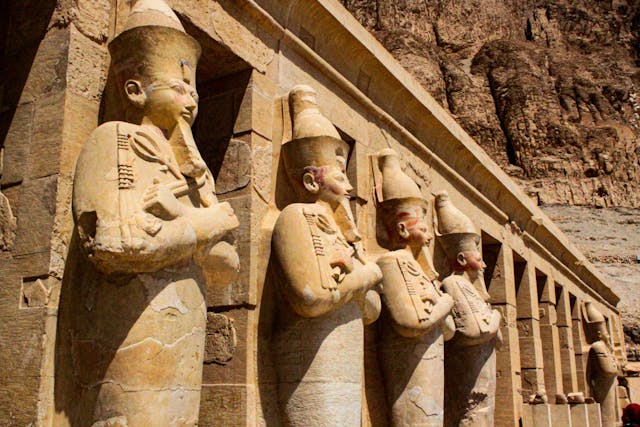 Luxor West Bank Day Tour visiting the Valley of the Kings, Hatshepsut Temple, Medinet Habu, and the Colossi of Memnon