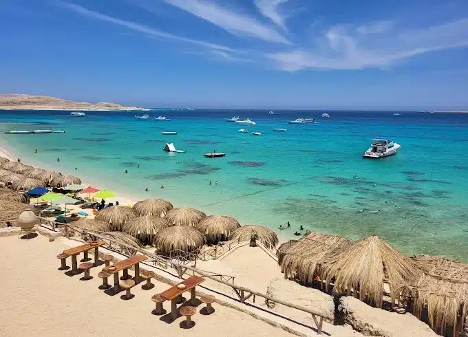 Mahmya Island snorkeling trip from Hurghada with crystal clear water