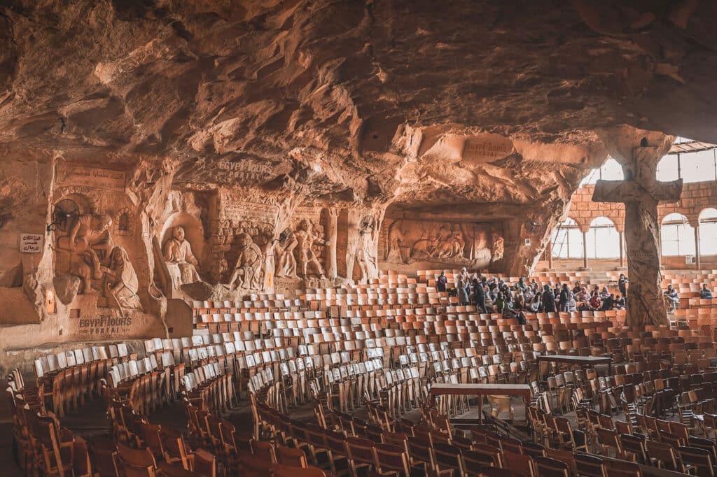 Inside the Cave Church amphitheater in Cairo Egypt