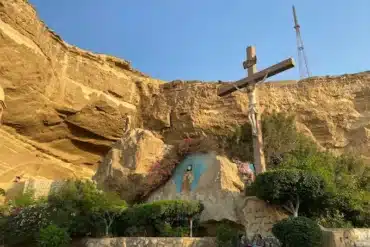 the Cave Church of Saint Simon the Tanner carved into Mokattam Mountain in Cairo