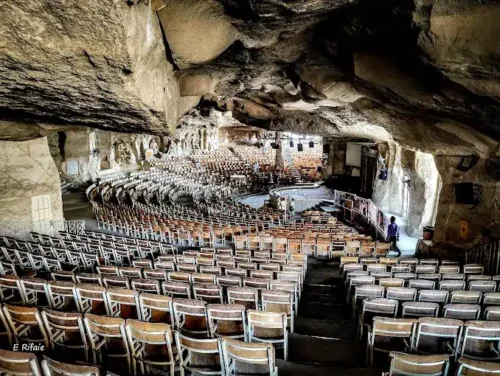 Inside the Cave Church amphitheater in Cairo Egypt