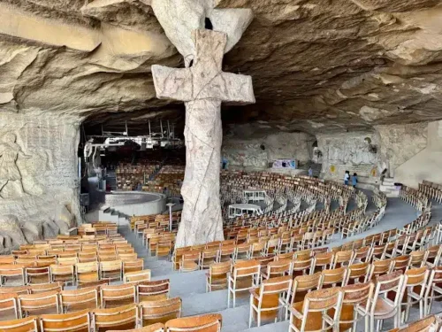 Inside the Cave Church amphitheater in Cairo Egypt