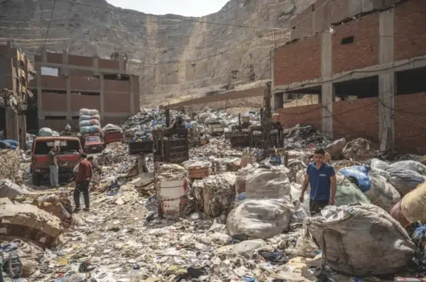 Garbage City in Manshiyat Naser Cairo where the Zabbaleen community lives