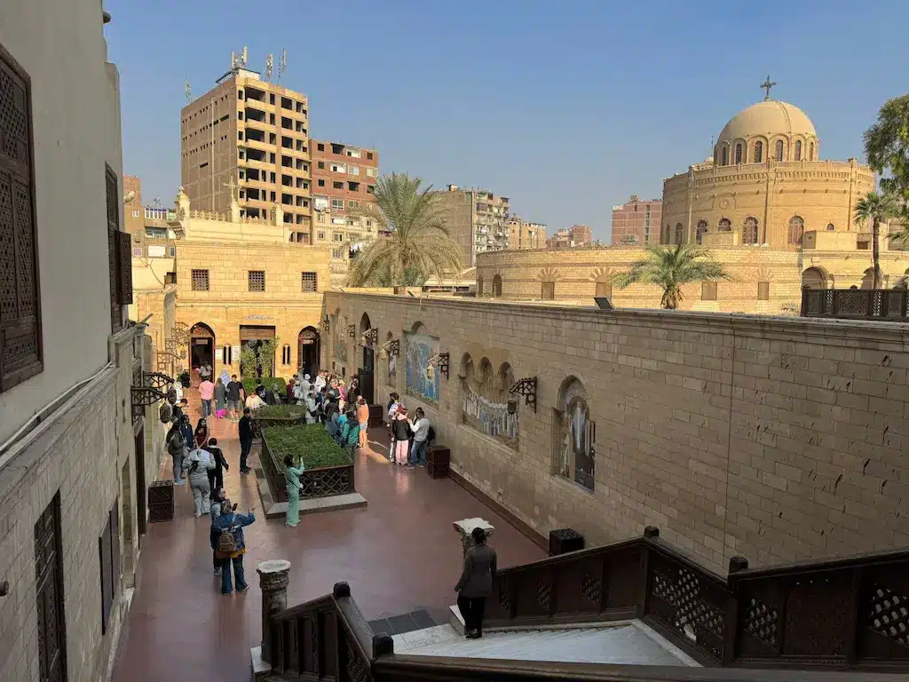 Panoramic view of Coptic Cairo showing churches, synagogues, and ancient architecture