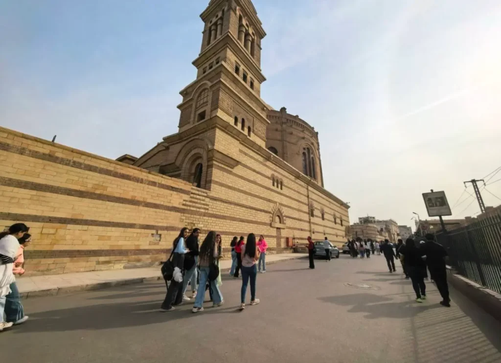 Panoramic view of Coptic Cairo showing churches, synagogues, and ancient architecture