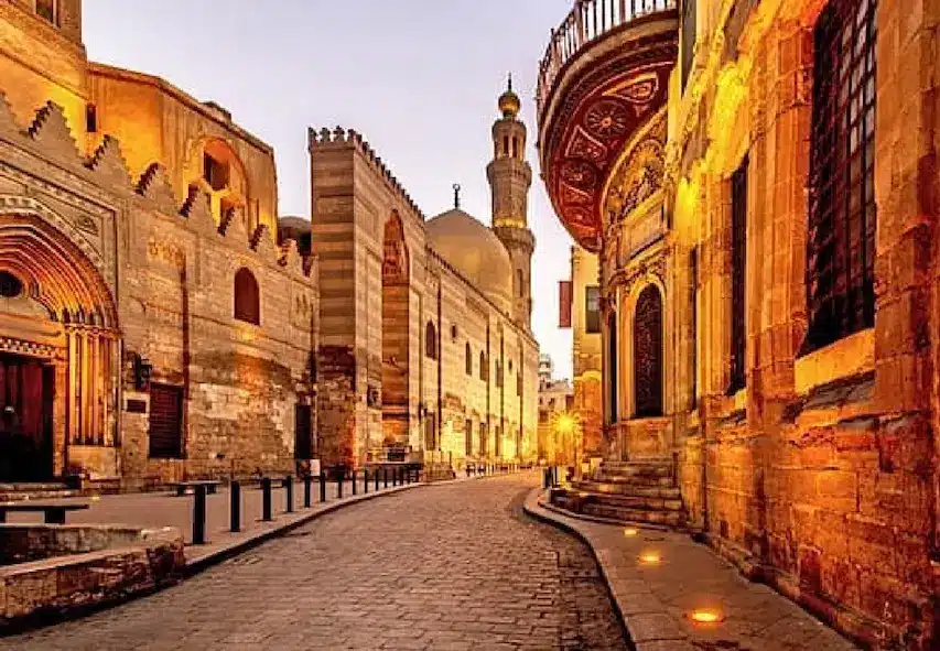 Al-Muizz Street & Khan el-Khalili Al-Muizz Street in Cairo with historic mosques and Islamic architecture