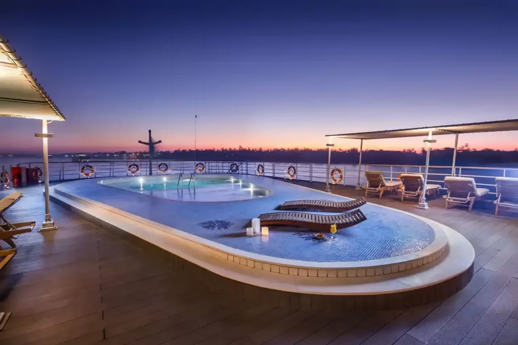 pool area on Alyssa Nile Cruise with Nile view