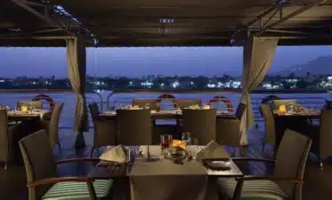 dining area on Acamar Nile Cruise with Nile River view