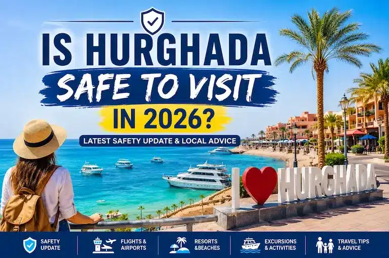 Is Hurghada Safe to Visit in 2026? Latest Travel Advice & Local Insights Tourists enjoying Hurghada's Red Sea resorts, marina, beaches, and boat trips in Egypt during 2026