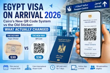 Egypt Visa on Arrival 2026 with new QR code system at Cairo International Airport