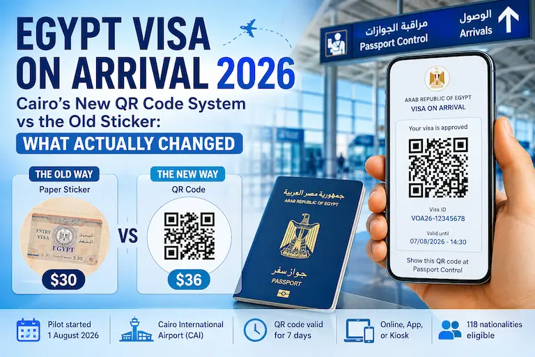 Egypt Visa on Arrival 2026 with new QR code system at Cairo International Airport