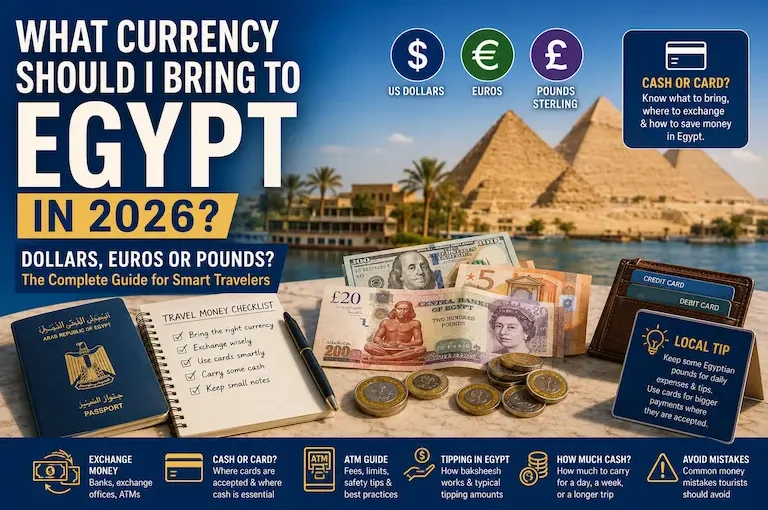 What currency should I bring to Egypt – dollars euros or pounds
