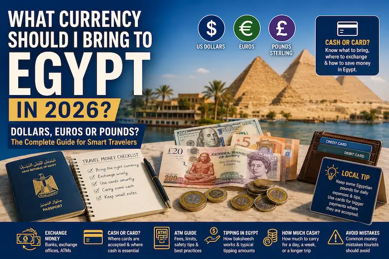 What currency should I bring to Egypt – dollars euros or pounds